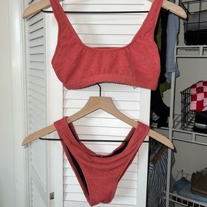 Nordstrom Leith Coral Scoop Bralette Bikini Set (Fits an Xs, S)